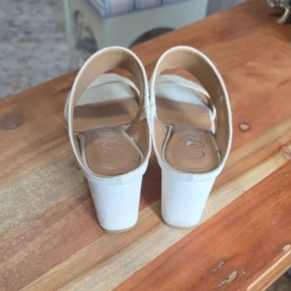 Calvin Klein Ivory Block Heel Mules - Picture 4 of 5